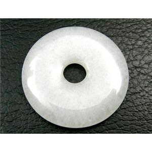 White Quartz Dount Pendants, 25mm diameter [GMPD007-25MM]