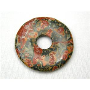 leopardskin jasper, Gemstone Dount Pendants, 25mm diameter [GMPD012-25MM]