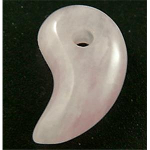 Rose Quartz Comma Magatama Pendants, 14x22mm [GMPD017]