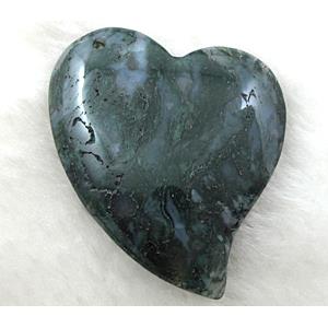 green Moss Agate heart pendant, 43x50mm [GMPD026]
