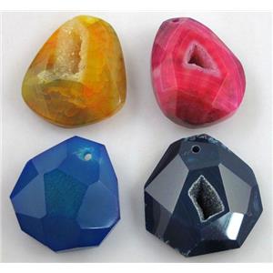 mixed Druzy Agate pendants, approx 30x40mm [GMPD052]