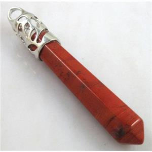 Red Jasper gemstone pendant, stick, point, approx 10x65mm [GMPD060]