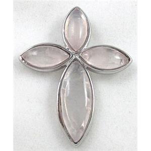 rose quartz pendant, 30x40mm [GMPD082]