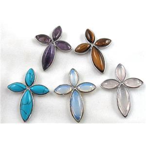Mixed Gemstone Pendant, random, 30x40mm [GMPD085]