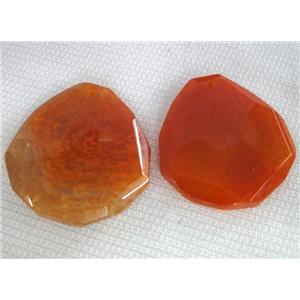 Natural agate stone pendant, freeform, orange, approx 40-55mm [GMPD143]