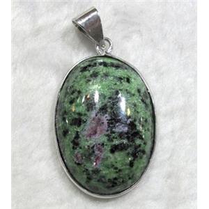 Ruby Zoisite pendant, oval cabochon, approx 25x30mm [GMPD297]