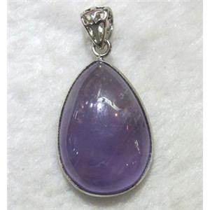 purple Chalcedony teardrop pendant, approx 22x30mm [GMPD300]