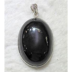black obsidian pendant, approx 25x35mm [GMPD302]