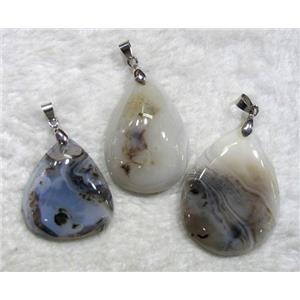 mixed Heihua Agate pendant, approx 22-35mm [GMPD307]