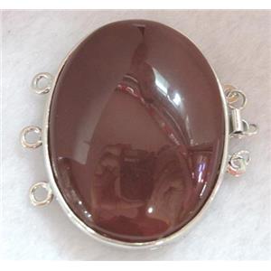 red carnelian connector for necklace, bracelet, platinum plated, approx 33x42mm [GMPD391]