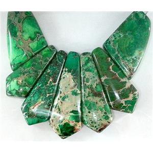 Green Imperial Jasper Teardrop Pendant, approx 16x42x7mm, 28x21x7mm [GMPD534]