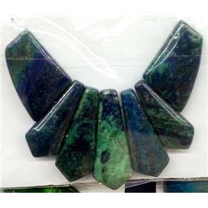 Azurite Teardrop Pendant For Necklace Dye, approx 16x42x7mm, 28x21x7mm [GMPD536]