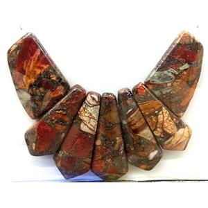 Picasso Jasper Teardrop Pendant Multicolor For Necklace, approx 16x42x7mm, 28x21x7mm [GMPD538]