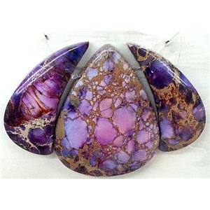 Purple Imperial Jasper Teardrop Pendant, approx 17-42mm [GMPD539]