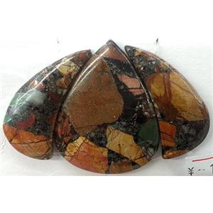 Picasso Jasper Teardrop Pendant Multicolor, approx 17-42mm [GMPD540]