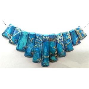 Blue Imperial Jasper Stick Pendant For Necklace, approx 16x10x5mm, 40x9x5mm [GMPD542]