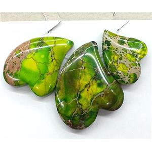 Green Imperial Jasper Teardrop Pendant, approx 20-45mm [GMPD549]