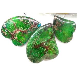 Green Imperial Jasper Teardrop Pendant, approx 20-45mm [GMPD551]