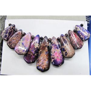 Purple Imperial Jasper Teardrop Pendant For Necklace, approx 15x43x6mm, 16x25x6mm [GMPD557]