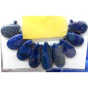 Natural Blue Lapis Lazuli Teardrop Pendant For Necklace, approx 15x43x6mm, 16x25x6mm [GMPD560]