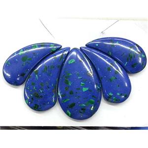 Imperial Jasper Teardrop Pendant Blue Dye, approx 17-42mm [GMPD562]