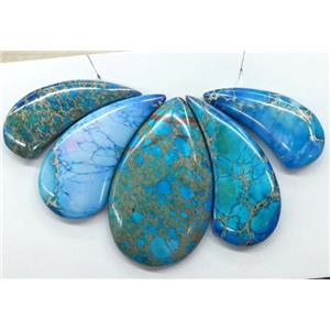 Blue Imperial Jasper Teardrop Pendant, approx 17-42mm [GMPD564]