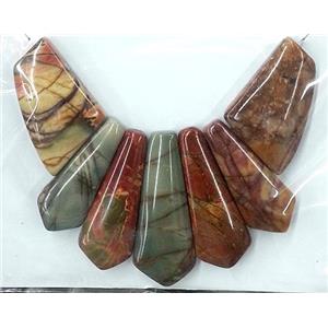 Picasso Jasper Teardrop Pendant For Necklace Multicolor, approx 16x42x7mm, 28x21x7mm [GMPD578]