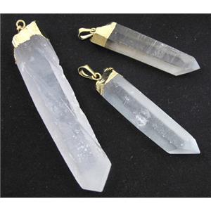 clear quartz pendant, freeform, approx 12-70mm [GMPD748]