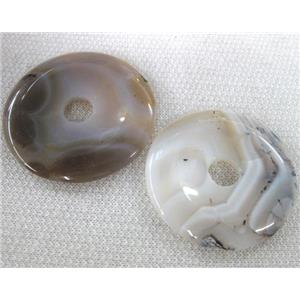 Heihua Agate donut pendant, approx 45-60mm [GMPD927]