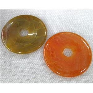 agate donut pendants, orange, approx 45-60mm [GMPD929]