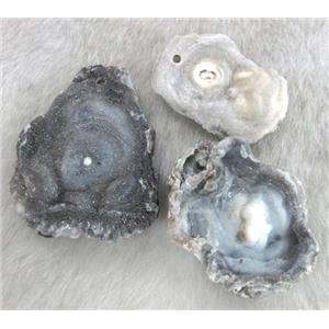 natural solar agate druzy pendant, freeform, approx 20-40mm [GMPD941-S]