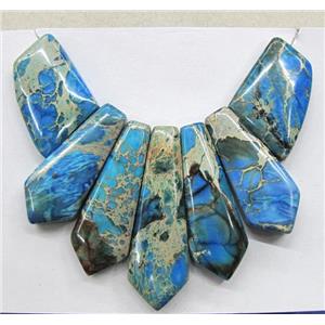 Blue Imperial Jasper Teardrop Pendant For Necklace, approx 16x42x7mm, 28x21x7mm [GMPDA1490]