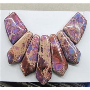 Purple Imperial Jasper Teardrop Pendant, approx 16x42x7mm, 28x21x7mm [GMPDA1491]