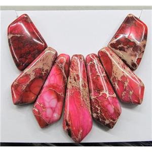 Red Imperial Jasper Teardrop Pendant, approx 16x42x7mm, 28x21x7mm [GMPDA1492]