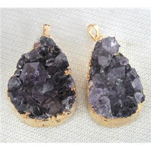 druzy amethyst pendant, approx 20-40mm [GMPDA1604]