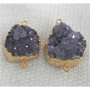 druzy amethyst connector, freeform, approx 15-25mm [GMPDA1640]