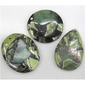 Chrysoprase pendant, mixed shaped, stability, approx 30-40mm [GMPDA1642]