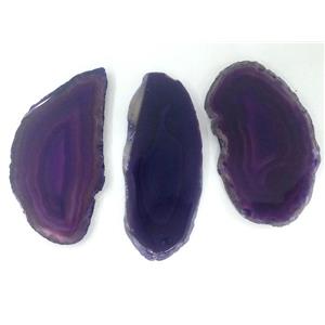 agate slice pendant, freeform, purple, approx 20-70mm [GMPDA1658]