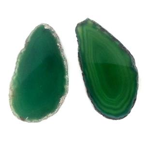 agate pendant, freeform slab, green, approx 20-70mm [GMPDA1662]