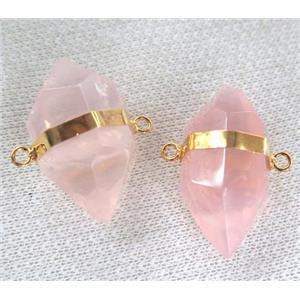 rose quartz connector with double point, approx 20-30mm [GMPDA1718]