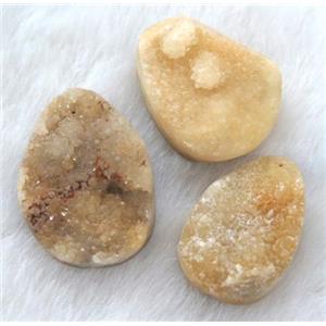 druzy quartz pendant, freeform, mixed, approx 20-30mm [GMPDA1733]