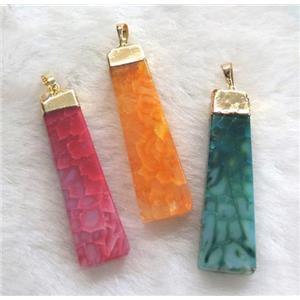 agate pendant, trapeziform, mixed color, approx 15-55mm [GMPDA1744]