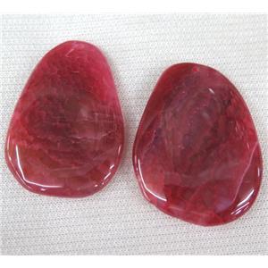 agate slice pendant, freeform, red, approx 30-60mm [GMPDA1807]