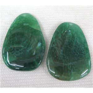 agate slice pendant, freeform, green, approx 30-60mm [GMPDA1808]