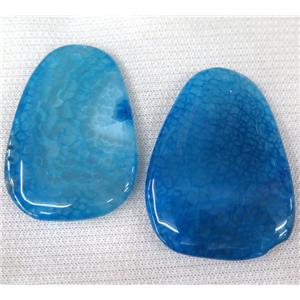 agate slice pendant, freeform, blue, approx 30-60mm [GMPDA1810]