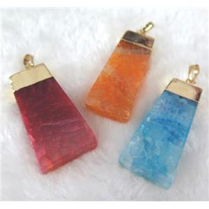 agate pendant, trapeziform, mixed color, approx 20-60mm [GMPDA1859]