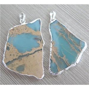 SnakeSkin Jasper pendant, freeform, approx 20-60mm [GMPDA1881]