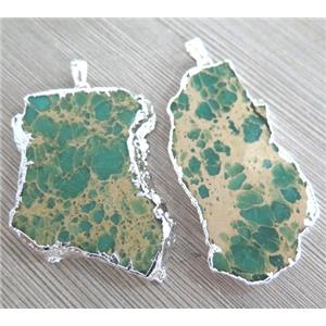 green Sea Sediment Jasper pendant, freeform, approx 20-60mm [GMPDA1883]
