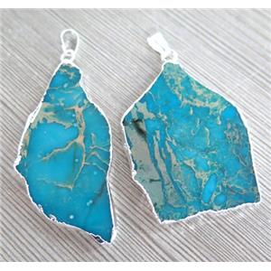blue Sea Sediment Jasper pendant, freeform, approx 20-60mm [GMPDA1884]