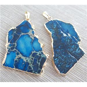 blue Sea Sediment Jasper pendant, freeform, approx 20-60mm [GMPDA1912]